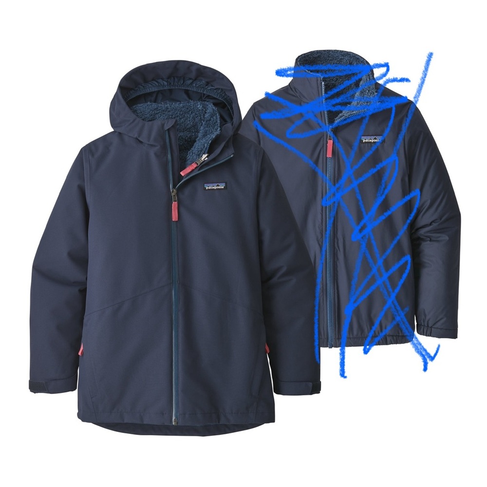 Patagonia Navy Blue H2No Shell Snow Rain Jacket Medium 10/12